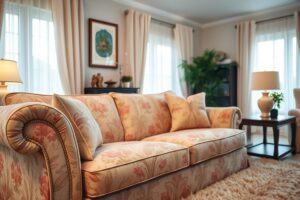 Cuidados ao limpar sofás com estampa ou bordados